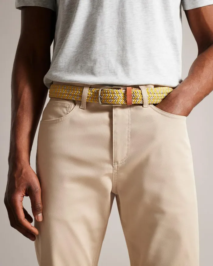 Woven Elasticated Belt Yellow Men Ted Baker Belts Woven Elasticated Belt Yellow Men Ted Baker Belts