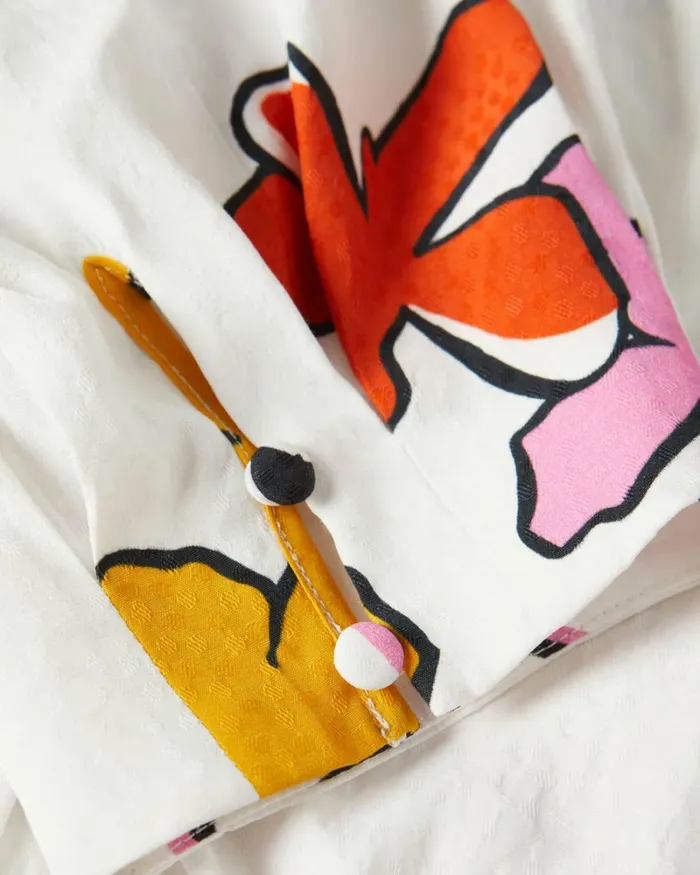 Wrap Front Printed Mini Dress White Women Ted Baker Dresses Wrap Front Printed Mini Dress White Women Ted Baker Dresses