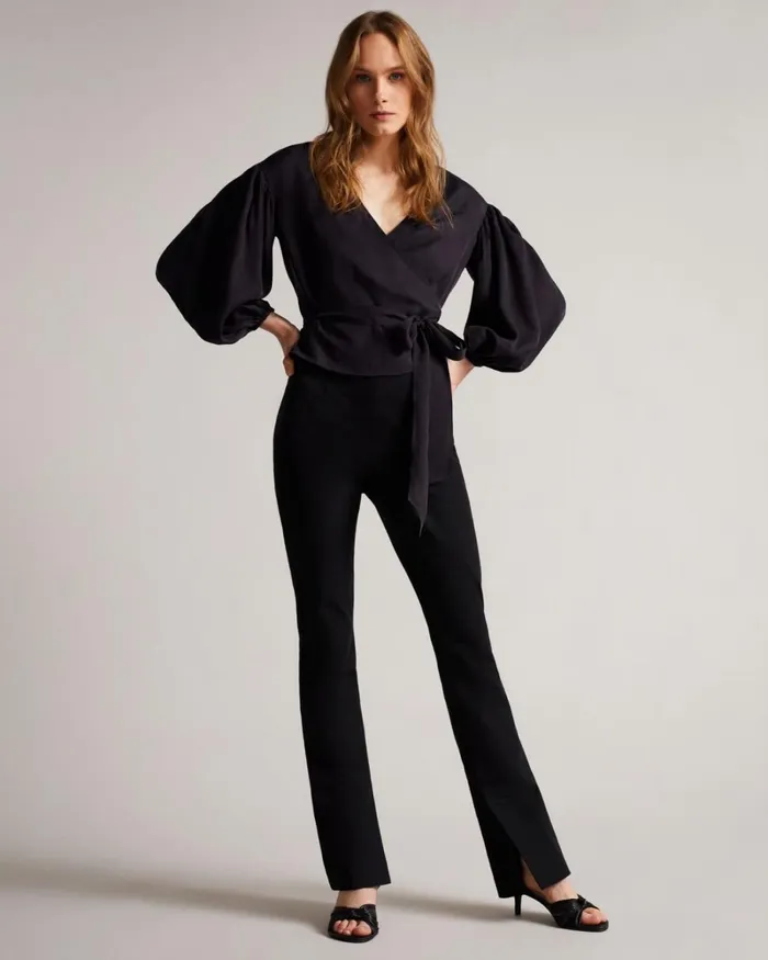 Wrap Top With Blouson Full Sleeve Navy Women Ted Baker Tops and TShirts Wrap Top With Blouson Full Sleeve Navy Women Ted Baker Tops and TShirts