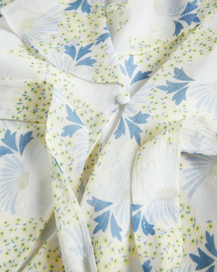 Wrap Top With Ruffle Sleeves Sky Blue Women Ted Baker Clothing