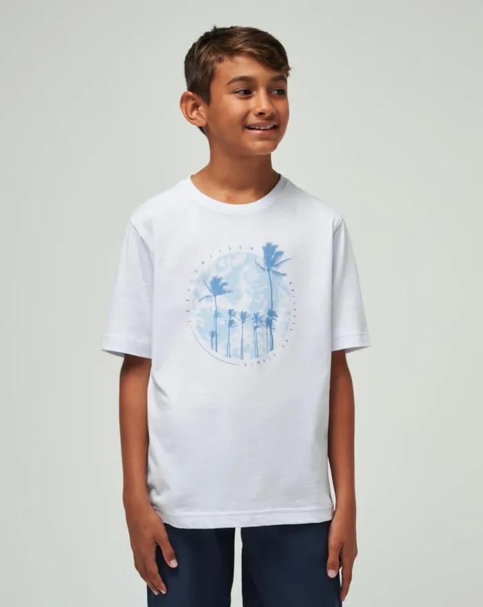 Youth Youth Tops TravisMathew FOAM PATHS YOUTH TEE White