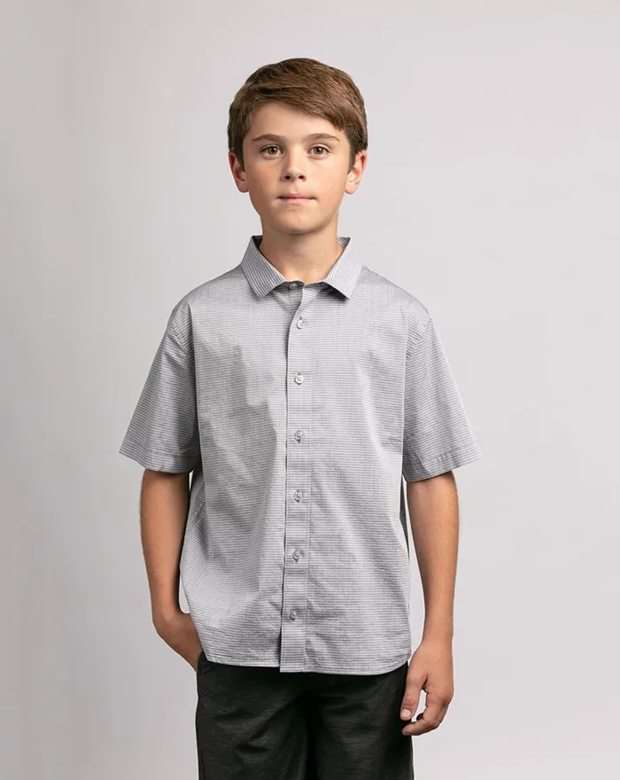 Youth Youth Tops TravisMathew THE TAKE AWAY YOUTH BUTTONUP Heather Grey