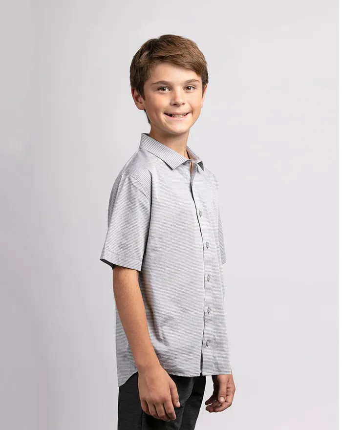 Youth Youth Tops TravisMathew THE TAKE AWAY YOUTH BUTTONUP Heather Grey