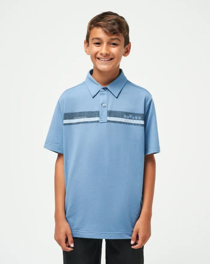 Youth Youth Tops TravisMathew UNDER A PALM YOUTH POLO Coronet