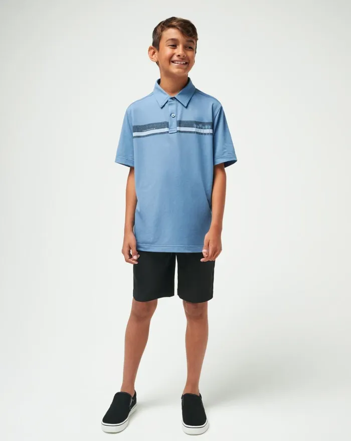 Youth Youth Tops TravisMathew UNDER A PALM YOUTH POLO Coronet