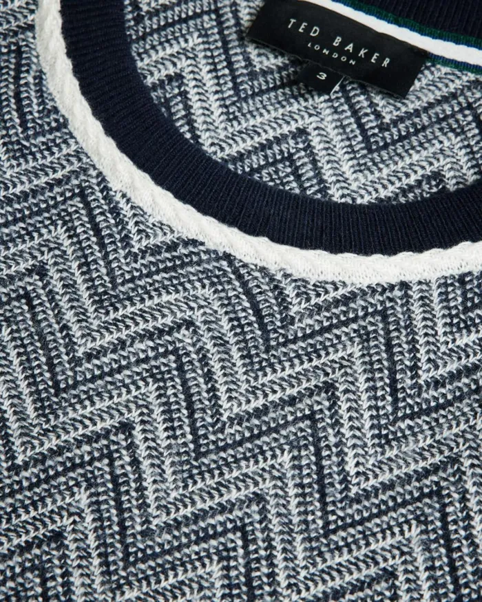 Zig Zag Knit TShirt Navy Men Ted Baker Clothing Zig Zag Knit TShirt Navy Men Ted Baker Clothing